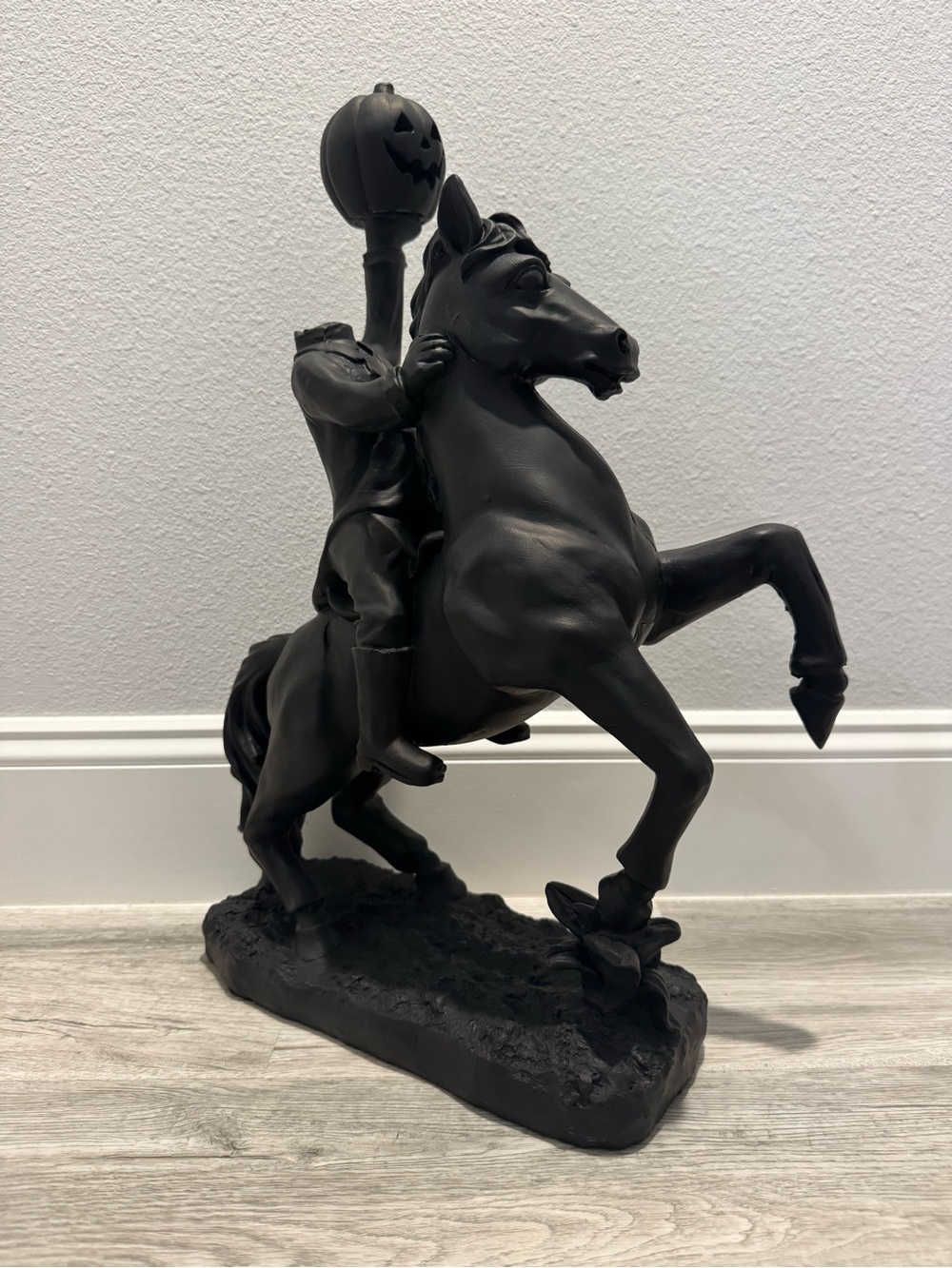 Headless Horseman Matte Black Sculpture - Home Art